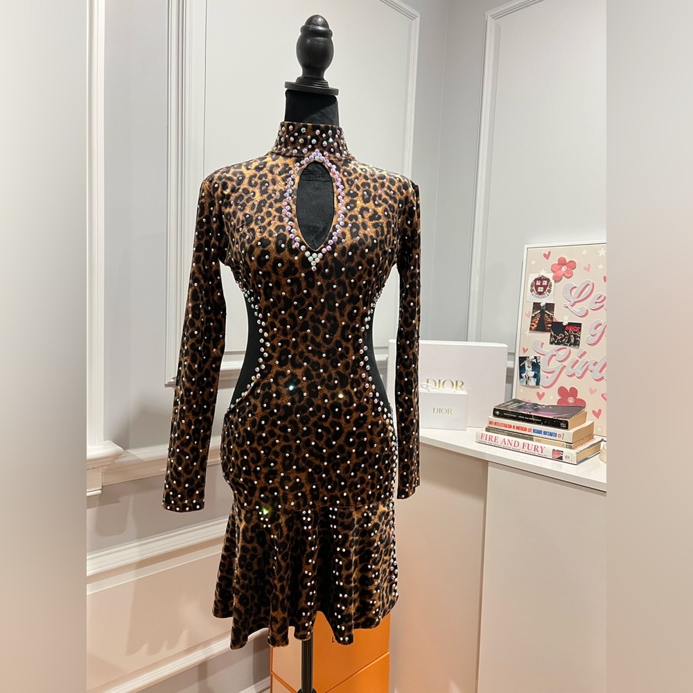Leopard Dance Dress for Latin or Rhythm - Picture 5 of 8